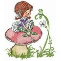 Preview of the Friendship with Frog embroidery design, featuring a whimsical frog motif ideal for girls and women.