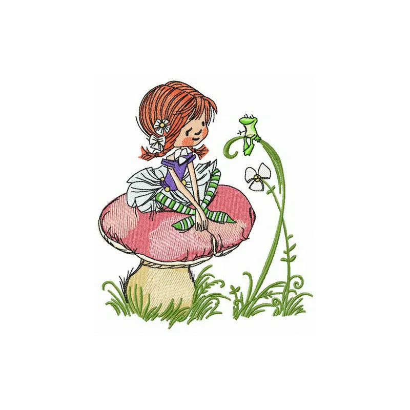 Preview of the Friendship with Frog embroidery design, featuring a whimsical frog motif ideal for girls and women.