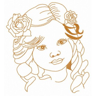 Little curious girl embroidery design - Embroidery Design