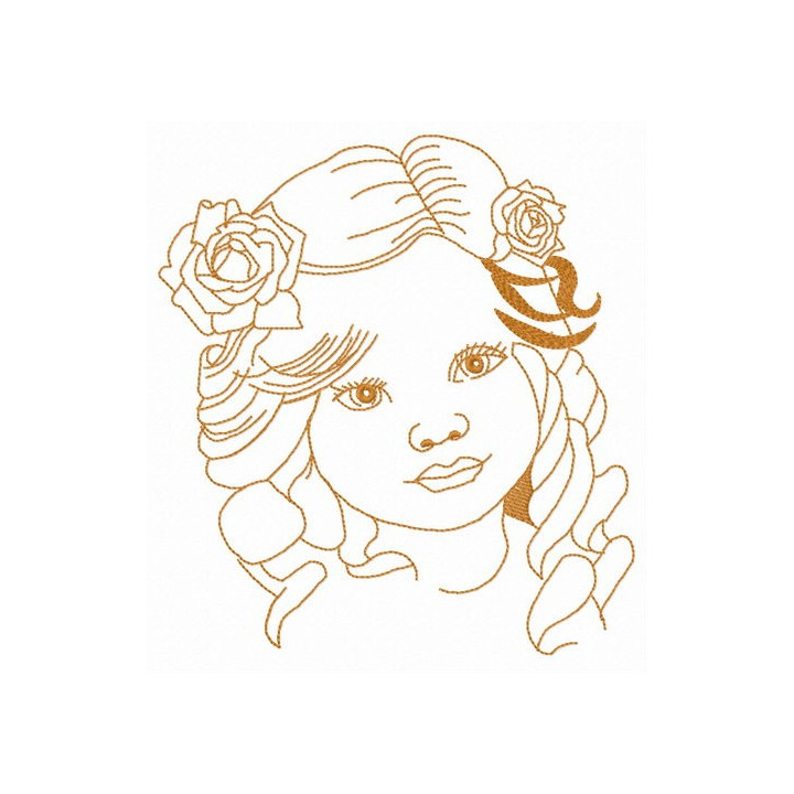 Little curious girl embroidery design - Embroidery Design