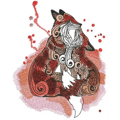 Fox family embroidery design showcasing a whimsical fox motif, ideal for stitching on t-shirts, pillows, or tote bags.