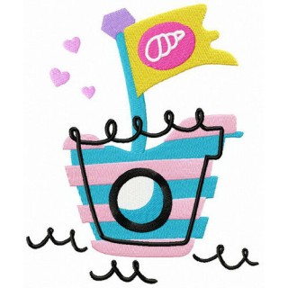 Sand castle embroidery design - Embroidery Design