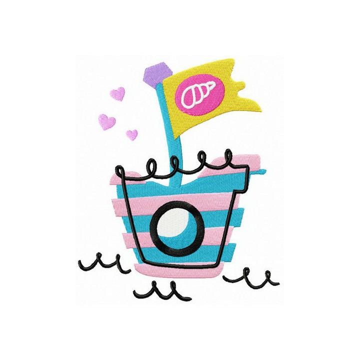 Sand castle embroidery design - Embroidery Design