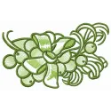 Beautiful floral embroidery design for hat decoration, showcasing intricate stitched motifs and vibrant details.