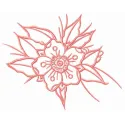 Wild flower embroidery design preview showcasing vibrant floral motifs for stitching on various fabric items.
