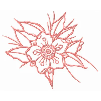 Wild flower embroidery design preview showcasing vibrant floral motifs for stitching on various fabric items.