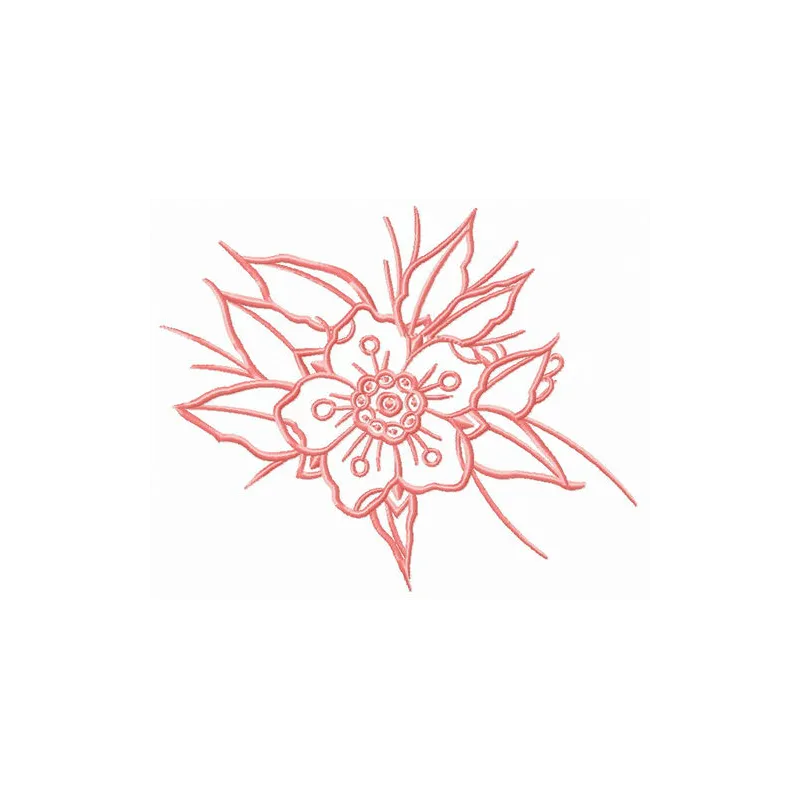 Wild flower embroidery design preview showcasing vibrant floral motifs for stitching on various fabric items.