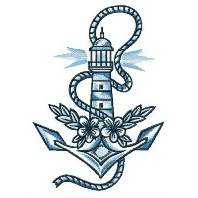 Sailor's dreams embroidery design featuring nautical motifs, ideal for embellishing t-shirts and tote bags.
