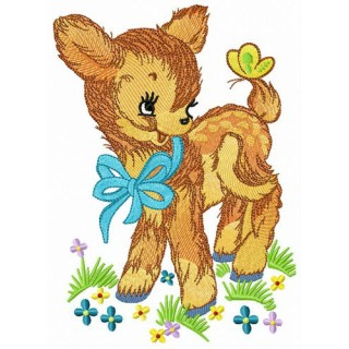 Kind fawn embroidery design - Embroidery Design
