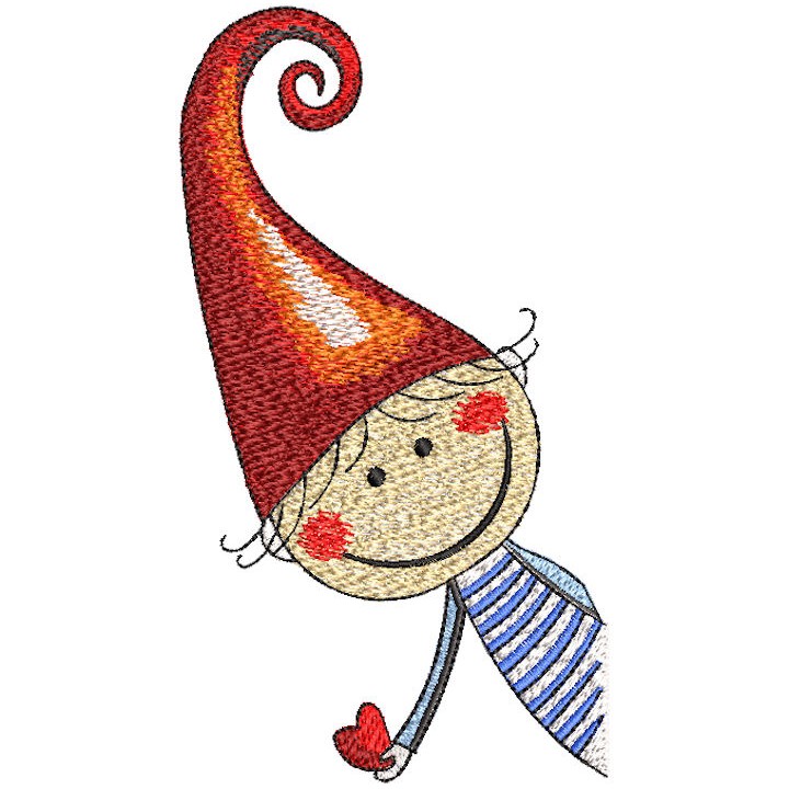 Mischievous elf embroidery design - Embroidery Design