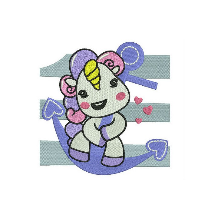 Marine unicorn embroidery design - Embroidery Design