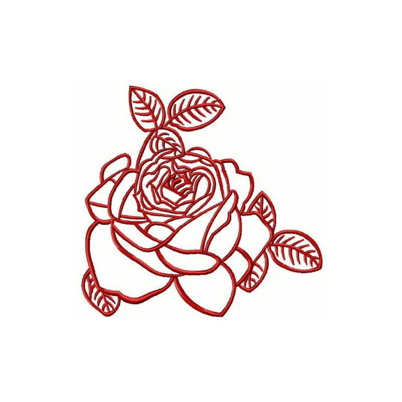 Stunning rose embroidery design showcasing intricate floral details, perfect for enhancing various fabric projects.