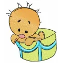 Bright yellow chicken embroidery design showcasing a cheerful bird, ideal for embellishing t-shirts and tote bags.