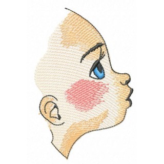 Girl's profile embroidery design - Embroidery Design