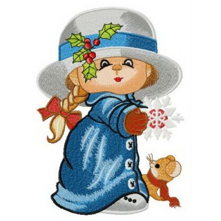 Catching snowflake embroidery design - Embroidery Design