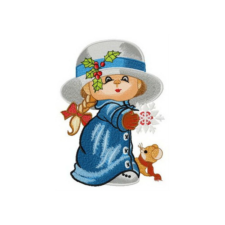 Catching snowflake embroidery design - Embroidery Design