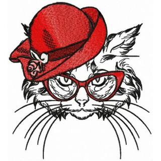 Signora Kitty embroidery design - Embroidery Design