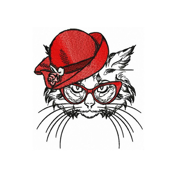 Signora Kitty embroidery design - Embroidery Design