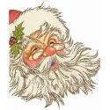 Preview of HO HO HO Merry Christmas embroidery design featuring a festive Santa Claus theme, perfect for holiday projects.
