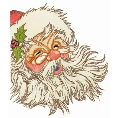Preview of HO HO HO Merry Christmas embroidery design featuring a festive Santa Claus theme, perfect for holiday projects.
