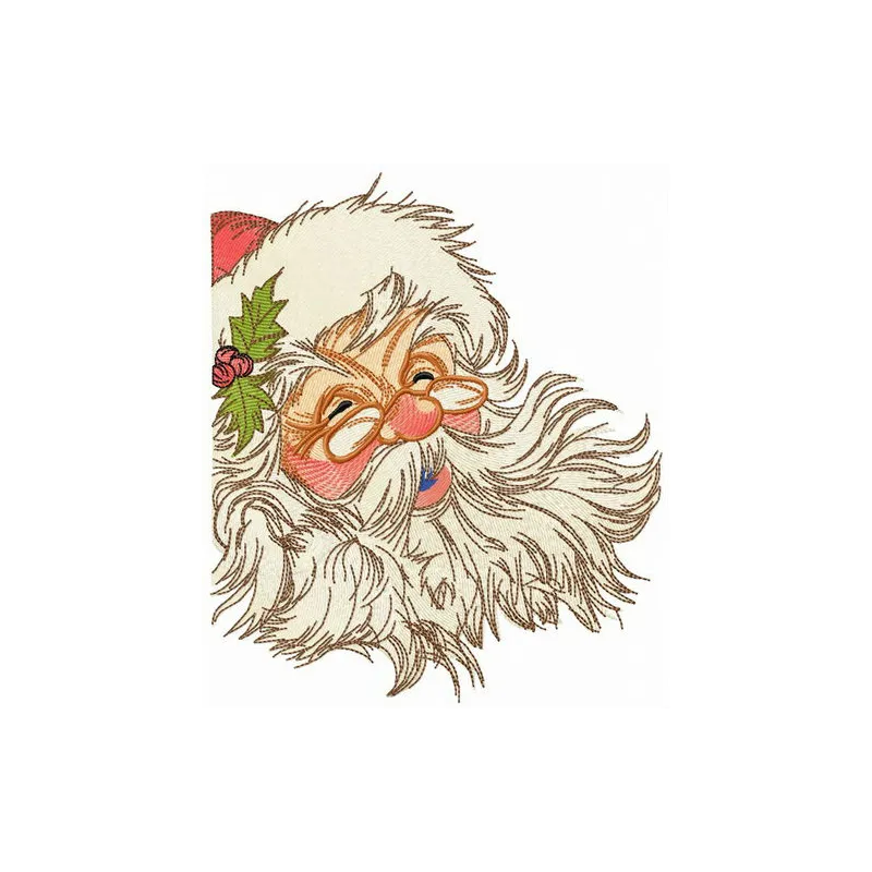 Preview of HO HO HO Merry Christmas embroidery design featuring a festive Santa Claus theme, perfect for holiday projects.