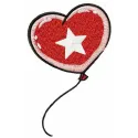 Heart-shaped balloon embroidery design showcasing intricate stitching patterns for FSL and decorative projects.