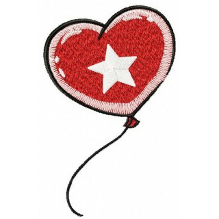 Heart-shaped balloon embroidery design - Embroidery Design