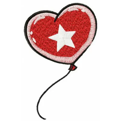 Heart-shaped balloon embroidery design showcasing intricate stitching patterns for FSL and decorative projects.