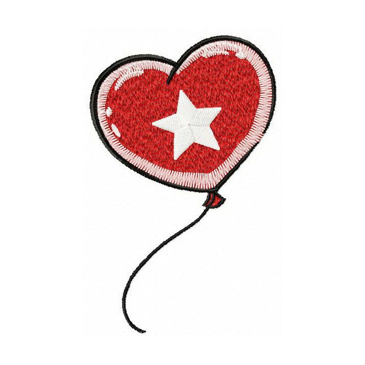 Heart-shaped balloon embroidery design - Embroidery Design
