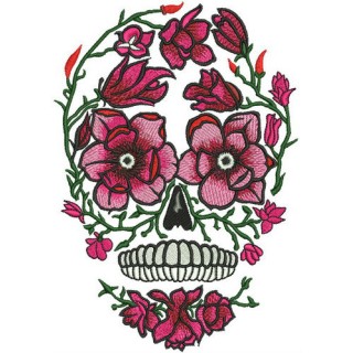 Disguised skull embroidery design - Embroidery Design