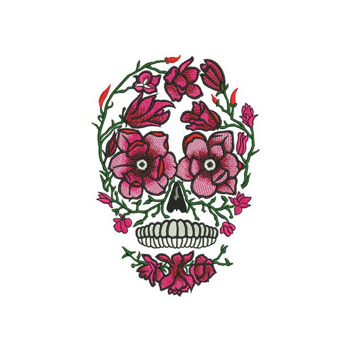 Disguised skull embroidery design - Embroidery Design