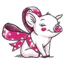 Charming piggy present embroidery design featuring a cute pig with a gift, ideal for festive stitching projects.