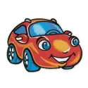 Marvelous red car embroidery design showcasing a vibrant stitched motif ideal for crafting on apparel and accessories.