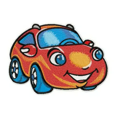 Marvelous red car embroidery design showcasing a vibrant stitched motif ideal for crafting on apparel and accessories.