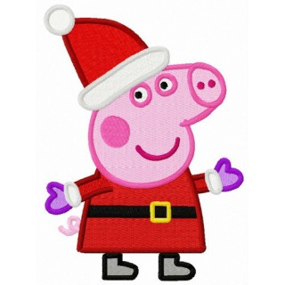 Pig in Santa costume embroidery design - Embroidery Design