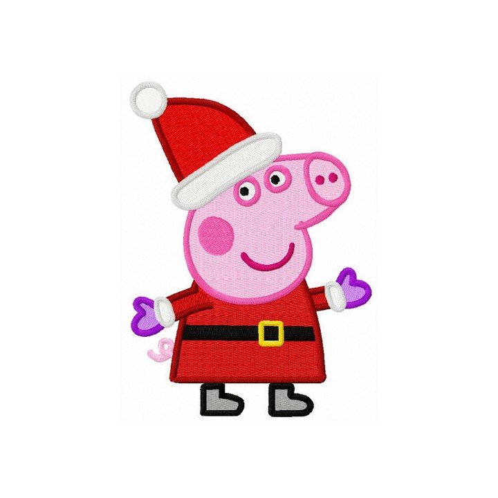 Pig in Santa costume embroidery design - Embroidery Design