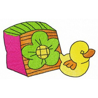 Rubber ducky and cube embroidery design - Embroidery Design
