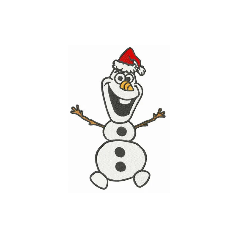 Merry Christmas dear Olaf embroidery design featuring a cheerful snowman from Frozen, perfect for festive projects.