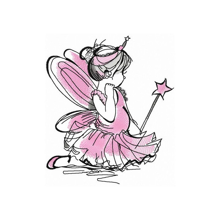 Ballet fairy embroidery design - Embroidery Design