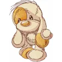 Adorable baby dog embroidery design showcasing a playful pup, perfect for stitching on baby onesies or towels.