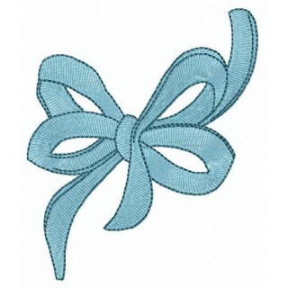 Blue bow embroidery design - Embroidery Design