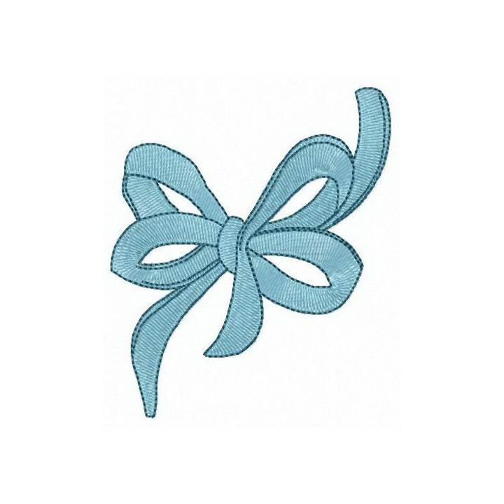 Blue bow embroidery design - Embroidery Design