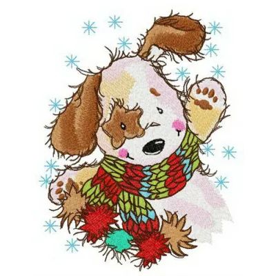 Obedient dog embroidery design showcasing a stitched motif ideal for personalizing items like tote bags and hoodies.