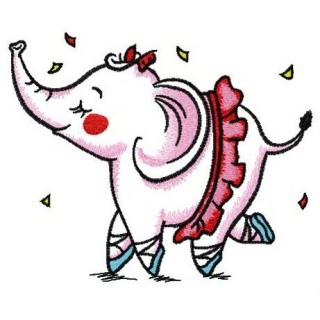 Elephant the ballerina embroidery design - Embroidery Design