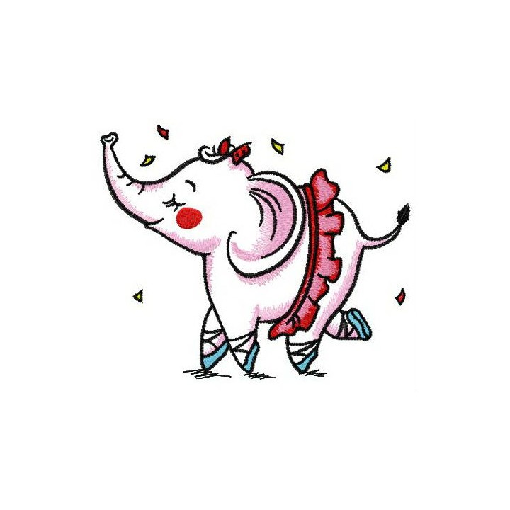 Elephant the ballerina embroidery design - Embroidery Design