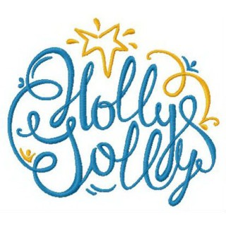 Holly Jolly star embroidery design - Embroidery Design
