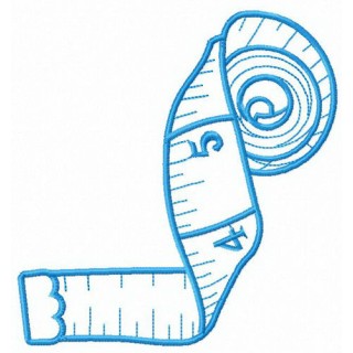 White measuring tape embroidery design - Embroidery Design