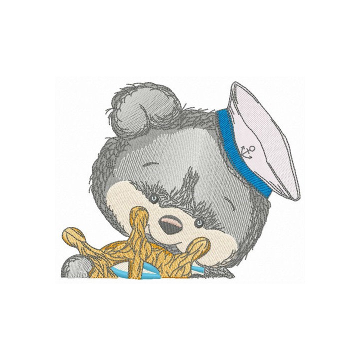 Bear the sailor embroidery design - Embroidery Design