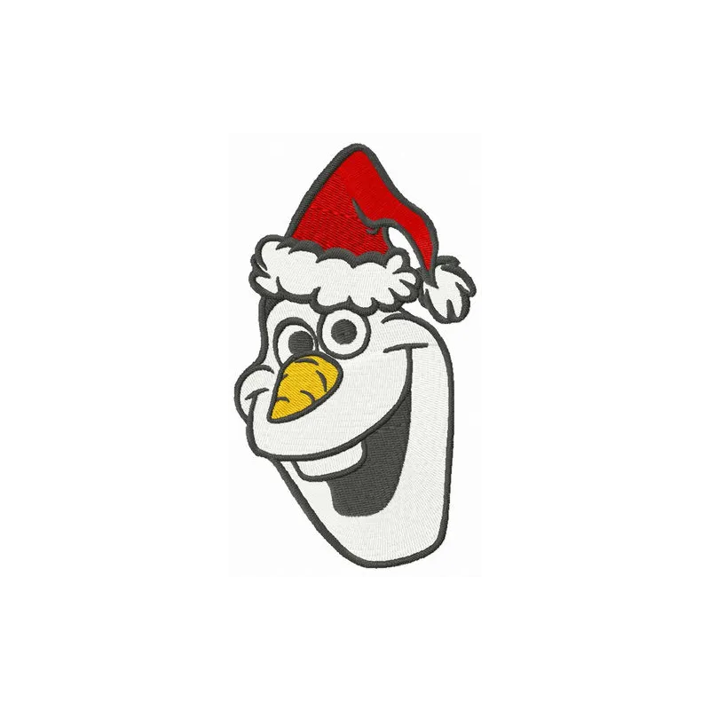 Merry X-mas Olaf embroidery design featuring a cheerful snowman from Frozen, perfect for holiday stitching projects.