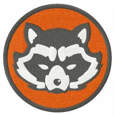 Rocket Raccoon Avengers embroidery design showcasing a playful raccoon character for creative stitching projects.
